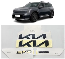 Hood Trunk EV9 Letter GT Line Glossy Black Emblem Badge For 2024, 2025+ Kia EV9