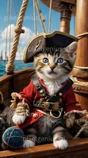 Digital Image Picture Wallpaper Background Desktop AI Art Pirate Cats Kittens
