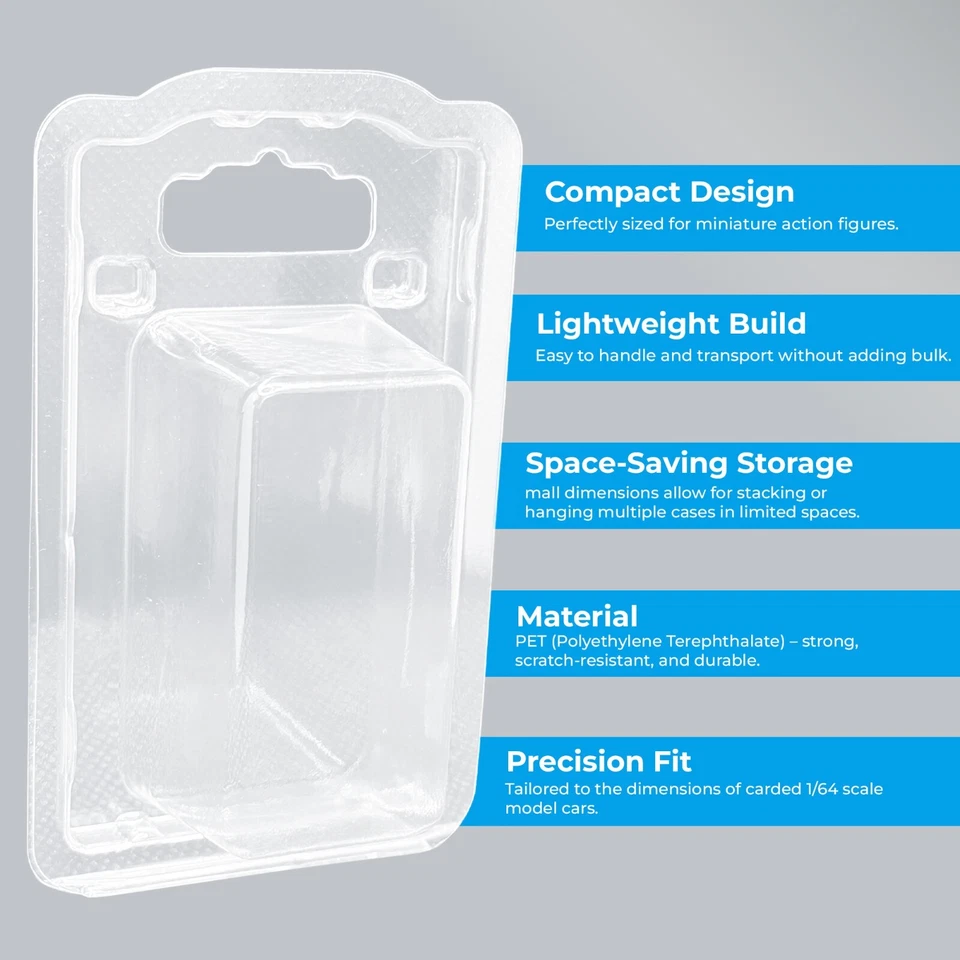 100 Clear Blister Clamshell Cases – 2.5”x1.25” with Hang Holes Secure Display - Image 3 of 4