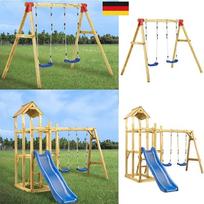 Holz Schaukelgerüst Rutsche Kletterturm Schaukelgestell Doppelschaukel