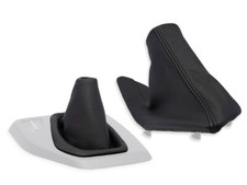 FÜR BMW X1 E84 09-15 automatik SCHALTMANSCHETTE HANDBREMSSACK LEDER NAHT SCHWARZ