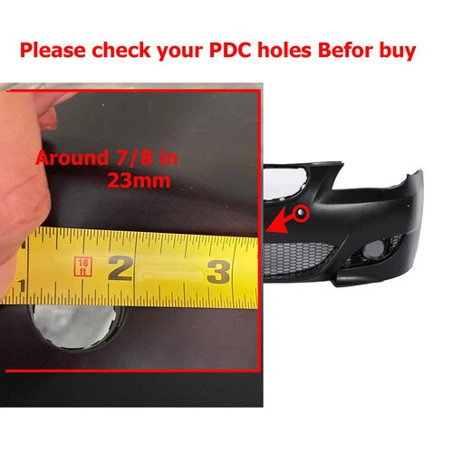 M5 Style Bumper Cover Kit For BMW E60 E61 525i 550i With PDC Holes  23mm 2004-07 Foto 2 de 4