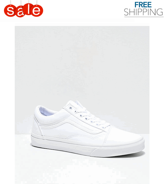 vans old skool mono white skate shoes