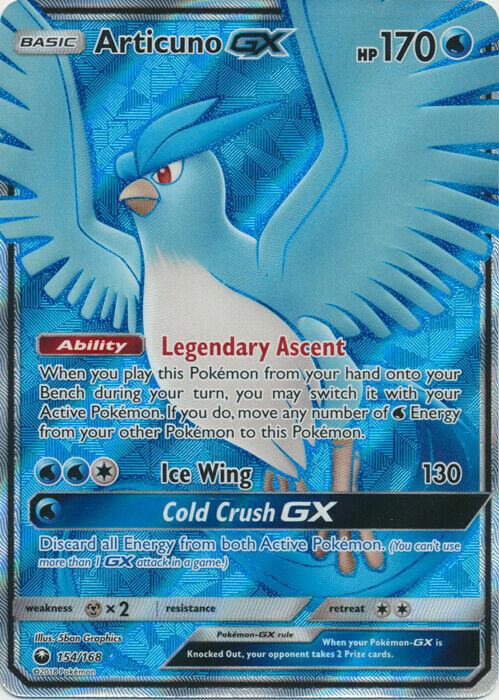 Pokemon Articuno GX Full Art Holo 154/168 NM/M