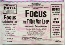 FOCUS CONCERT TICKET 2019 TOUR LIVE IN WOLVERHAMPTON ENGLAND THIJS VAN LEER