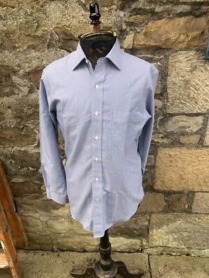 Vintage Brooks Brothers 1818 Regent Stripe Shirt Blue Cotton 15” Formal Wedding - Image 1 of 4