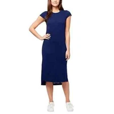 Jessica Simpson Short Sleeve Midi Dress Maritine Blue Women's Sze S 