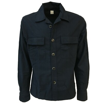Men's Blue Flannel Jacket Shirt GMF 965 Mod SP310 100% Cotton