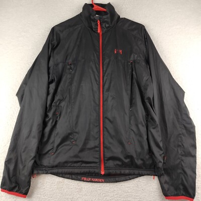 Helly Hansen Oslo Jacket Mens MediumL Black Red Alpha Ski H2 Flow Full Zip