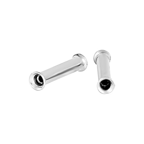 Paire de boucles d'oreilles en acier chirurgical PVD argent double évasement boucles d'oreilles jauges bouchons - Photo 18/108
