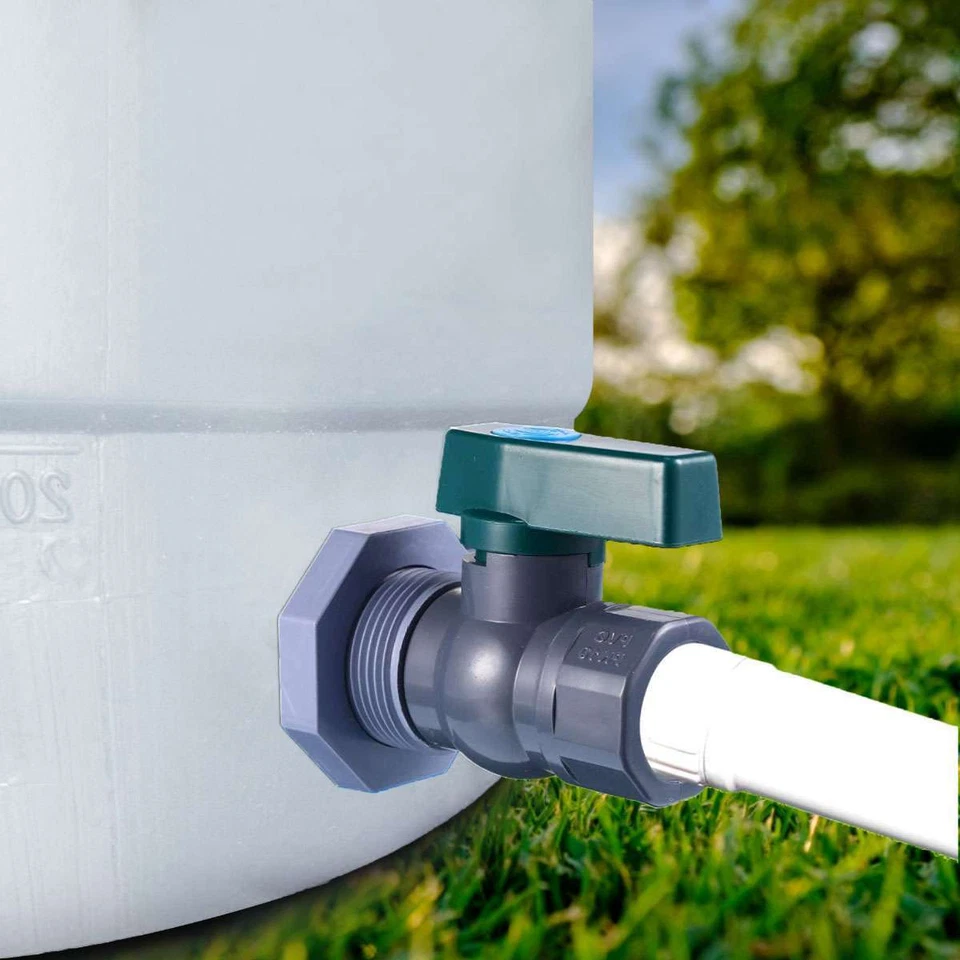 Kit de desviador de barril de lluvia de PVC de 3/4 pulgadas Válvula de barril de lluvia Kit de grifo de barril de lluvia Foto 2 de 4