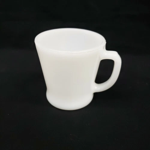 Vintage Fire King Anchor Hocking White Milk Glass D-Handle Coffee Mug Cup