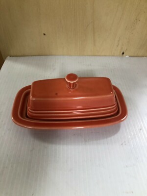 HLC FIESTAWARE X LARGE BUTTER DISH W/COVER COLOR: POPPY COLOR ? p-14a
