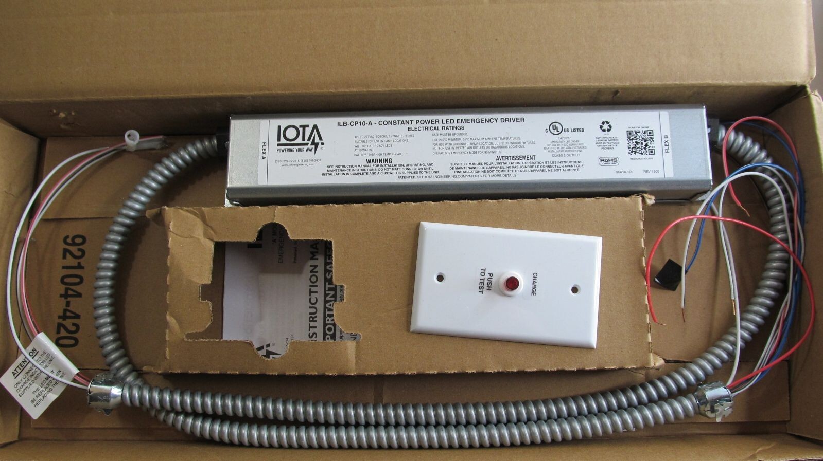 NEW IOTA ILBCP10A LED EMERGENCY LIGHTING BACKUP DRIVER 10W CONSTANT