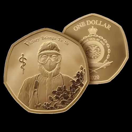 Niue 2020 $1 Dollar Covid 19 Victory Belong to us Heptagon BU Coin Plastic Cased - Picture 4 of 4