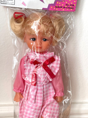 Vintage Puppe Angélina 26cm Kleid Vichy Rosa Neu in entzückender Verpackung!