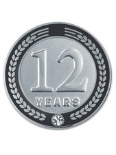 PinMart's 12 Years of Service Award Employee Recognition Gift Lapel Pin - Black