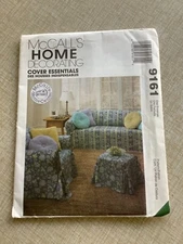 McCalls SEWING PATTERN 9161 CHAIR COVERS & PILLOWS Uncut Sofa Ottoman