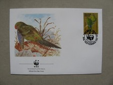 NORFOLK ISLAND, couverture FDC 1987, perruche oiseaux WWF