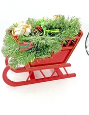 Vintage Wood Red Sled Sleigh Centerpiece Table Decor Midwest Taiwan Christmas