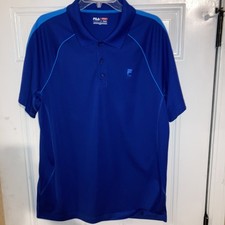 Fila Sport Golf Polo Shirt Men  s Large Blue Outdoor Sportswear 100 Polyester