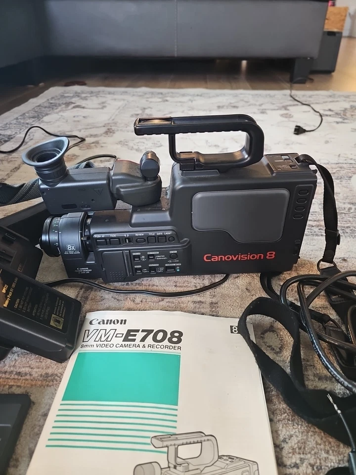 VINTAGE 1988 80s CANON VM-E708A VIDEO CAMCORDER CANOVISION 8 BUNDLE - Image 4 of 4