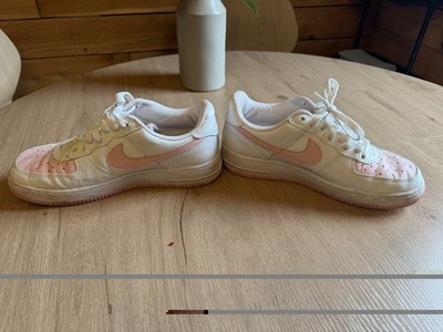 Nike Air Force 1 Low Top Leather Sneakers White/Pink Women US 9.5 040103