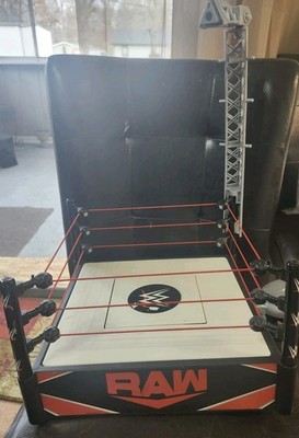 WWE Monday Night Raw Ring Real Flex Ropes & Sping-loaded Mat Comes With A Chair 