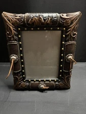 Western Style Rustic Three Horses Picture Frame 5 X 7.