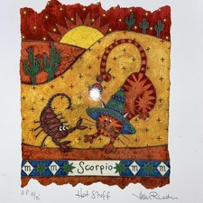 Helen Rhodes Hot Stuff Scorpio Signed Artists Proof No 13/85 1999 On Gloss Card