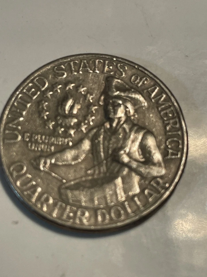 Marca de ceca del cuarto D del bicentenario 1776-1976 circulada con error relleno Foto 3 de 3