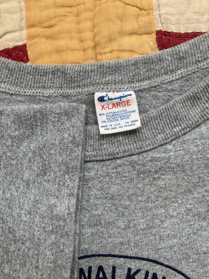 Camiseta Champion Vintage Años 80 Mezcla Algodón Rayón Talla XL Ropa Deportiva Foto 3 de 4