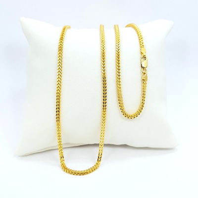 #ad 22K Solid Yellow Gold Franco Chain Necklace 20 in 2.3 mm Genuine Hallmarked 916 $3999.50