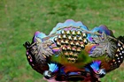 ANTIQUE NORTHWOOD GRAPE AND CABLE CARNIVAL GLASS BANANA BOAT - GREEN