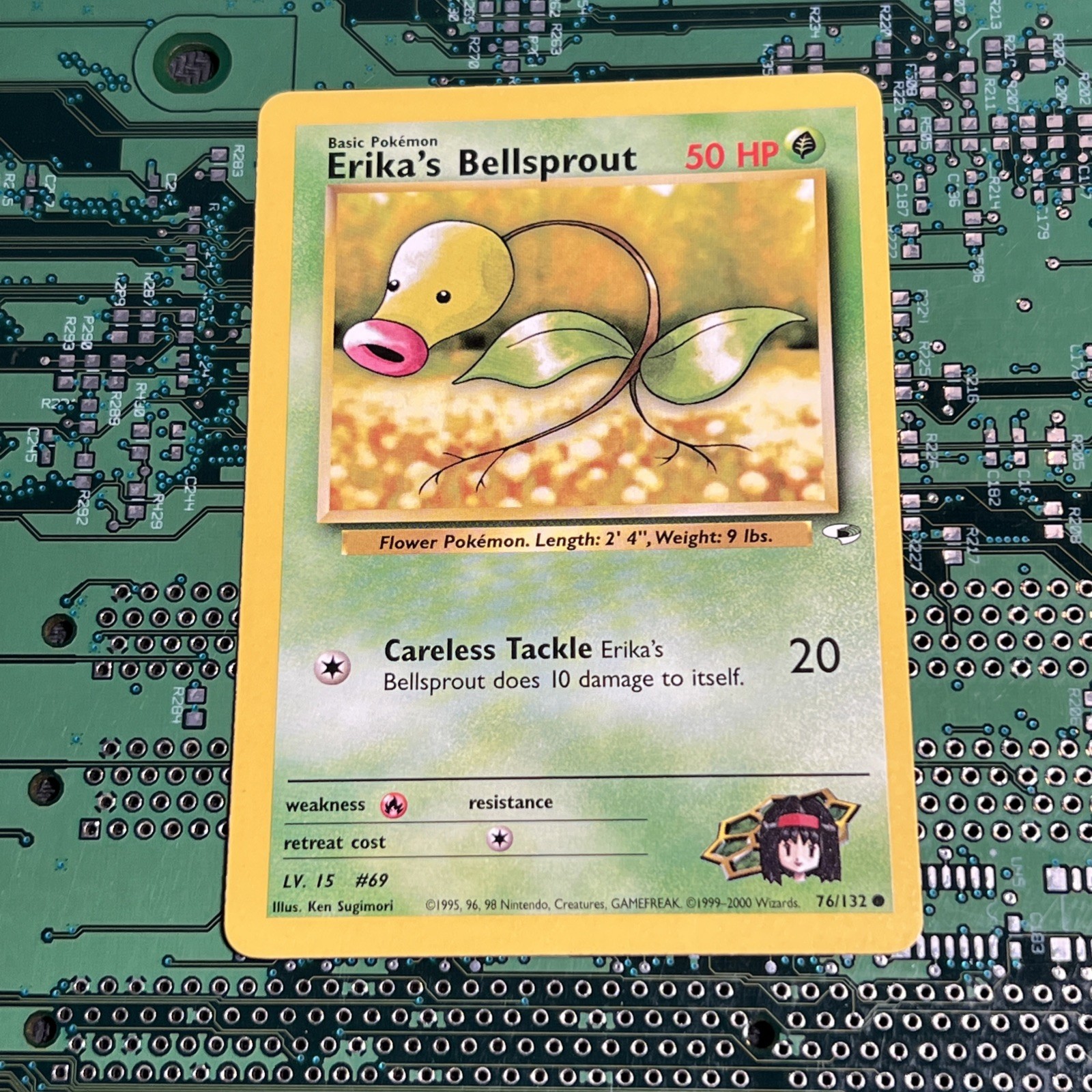 Erika's Bellsprout 76/132 Gym Heroes Common Pokemon Card