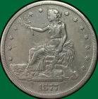 1877-S Trade Dollar Extremely Fine XF Coin, Cleaning #38523