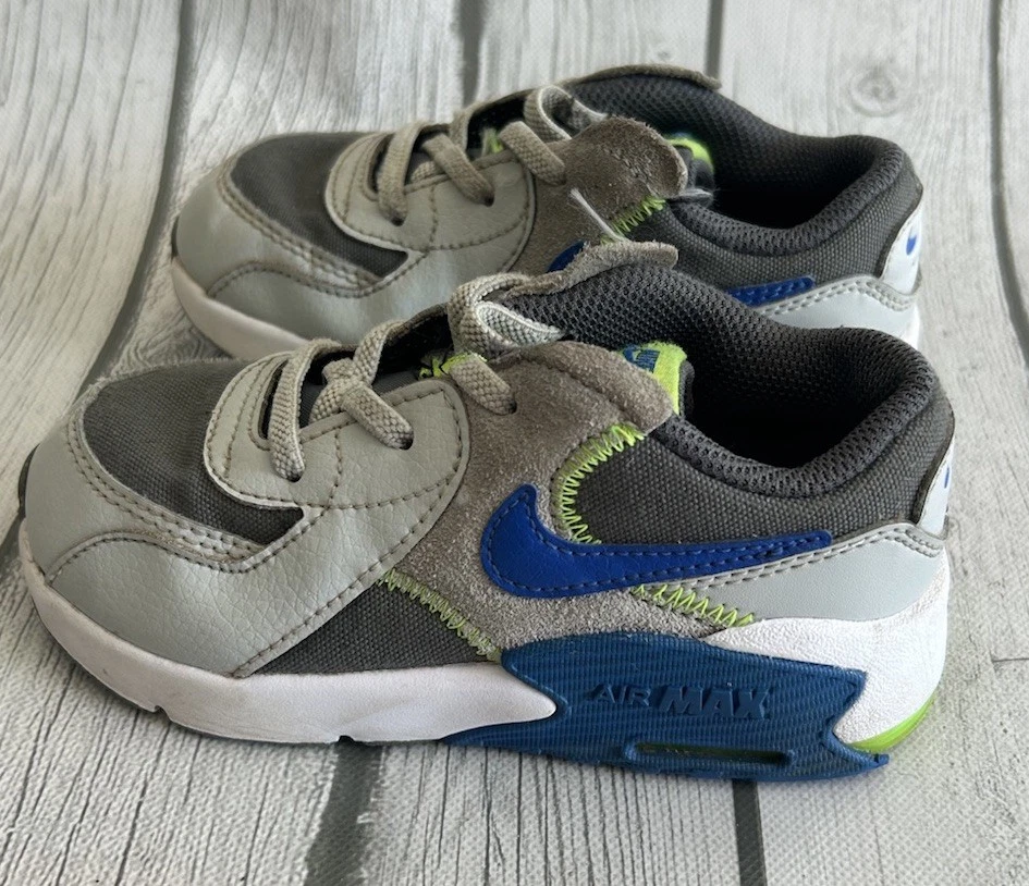 Nike Air Max 90 Sneakers Bambino Bianco Grigio Verde Blu Scarpe Imbottite 10C