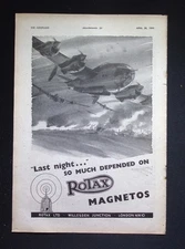 Original 1944 Advert Rotax Magnetos WWII Aircraft Engine