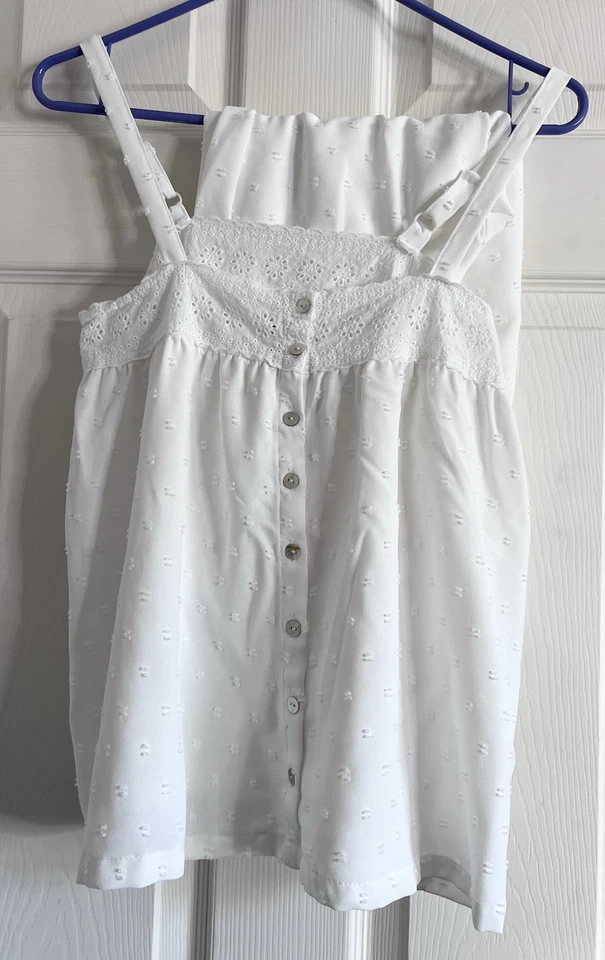 Laura Ashley белый укороченный ноги пижамы кружева романтический свет богемное хиппи крестьянин Sm - Изображение 2 из 4