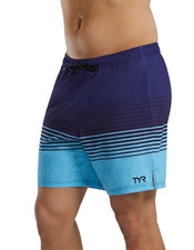 TYR Men Skua Color Block Performance 7" Volley Shorts Blue/Black Size M