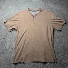 Original Weatherproof Vintage Shirt Men's XL Brown Short Sleeve Henley