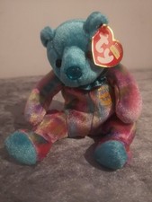 TY December Beanie Baby Birthday Bear Multicolor New With Tags