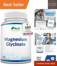 Magnesium Glycinate 1000mg – 180 Capsules – High Strength Bisglycinate 0.13 per thousand milligrams