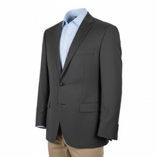 CALVIN KLEIN Mens Blazer Sport Coat Two Button Jacket 50R Gray Light Wool 2-Vent