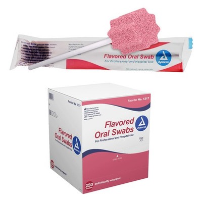 Dynarex Dentifrice-Flavored Swabsticks, Pleasant Tasting Cotton Swabs That Gentl