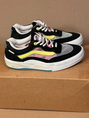 Vans Skate Old Skool Men s Shoes Size 6.5 Black Multi Color Suede Canvas Low Top