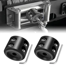 Winch Stopper Stop Rubber Heavy Duty Cable Line Waterproof Rope Hook ATV UTV 2PC