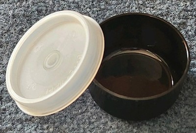 Tupperware 1 oz Smidget Little Container Travel Size Black White Lid 1463