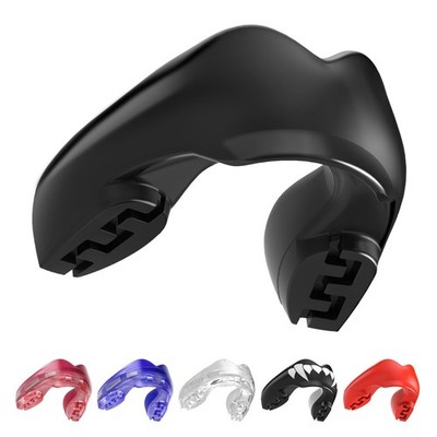 Black Mouth Guard Braces Upper Lower Protection Case Football Boxing MMA