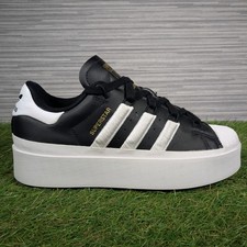 Adidas Superstar Bonega Platform Shoes Womens Trainers Black Size UK 5 EU 38